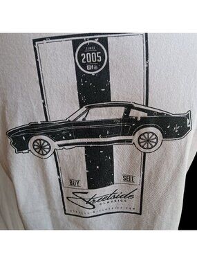 Mens Racer Tee XL Gray 2005 Streetside Classics Auto Dealer 2 Sided T-Shirt